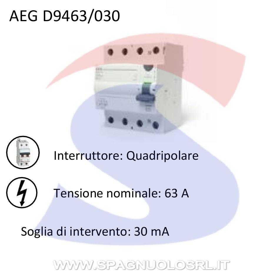 Blocco differenziale aggiuntivo 63 A 30 mA serie D9 - AEG D9463/030
