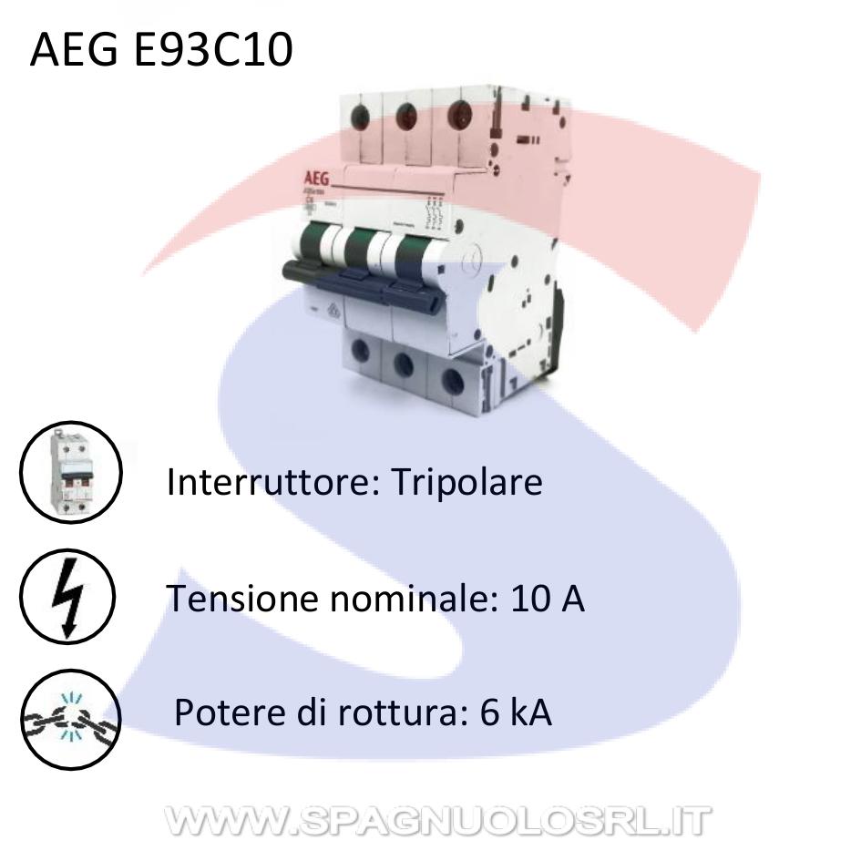 Interruttore automatico tripolare Serie E90 AEG Elfa90 10A - AEG E93C10