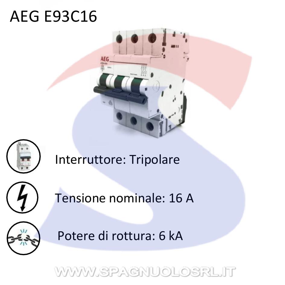Interruttore automatico tripolare Serie E90 AEG Elfa90 16A - AEG E93C16