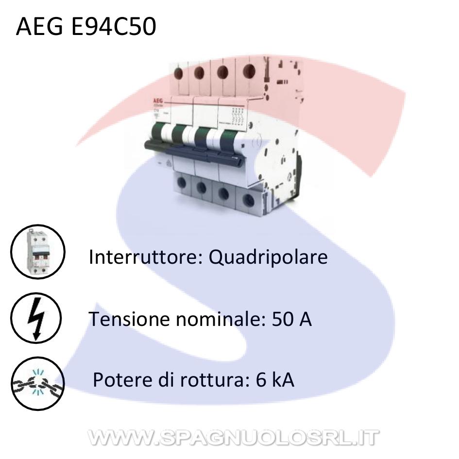 Interruttore automat. quadripolare Serie E90 AEG Elfa90 50 A - AEG E94C50