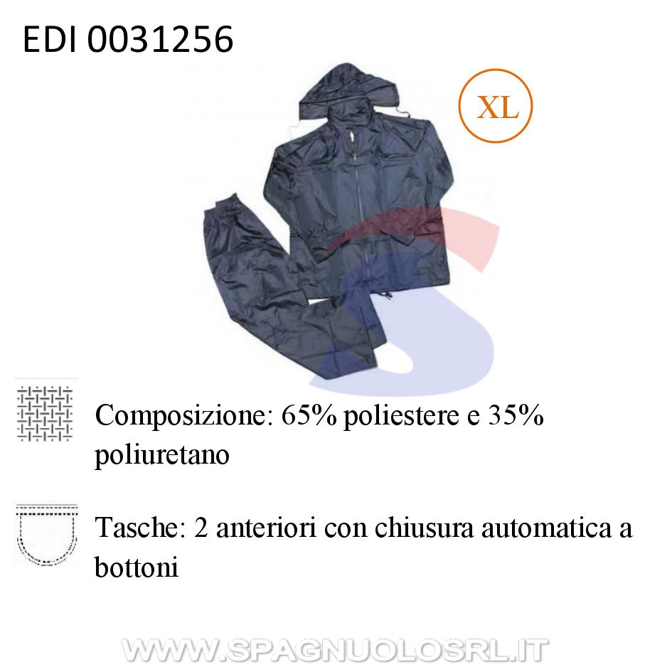 Completo impermeabile Taglia XL, Blu - EDIS 0031256