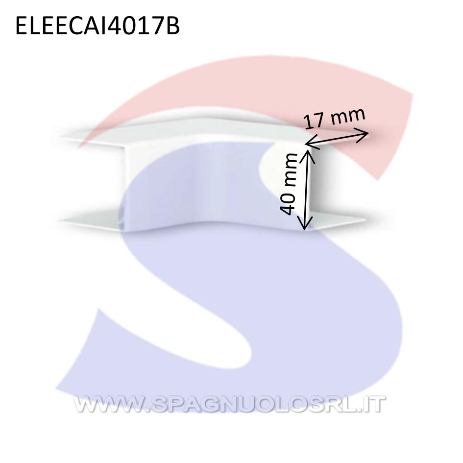 Angolo interno 40x17 mm Bianco RAL 9001 in PVC - ELETTROCANALI ECAI4017B