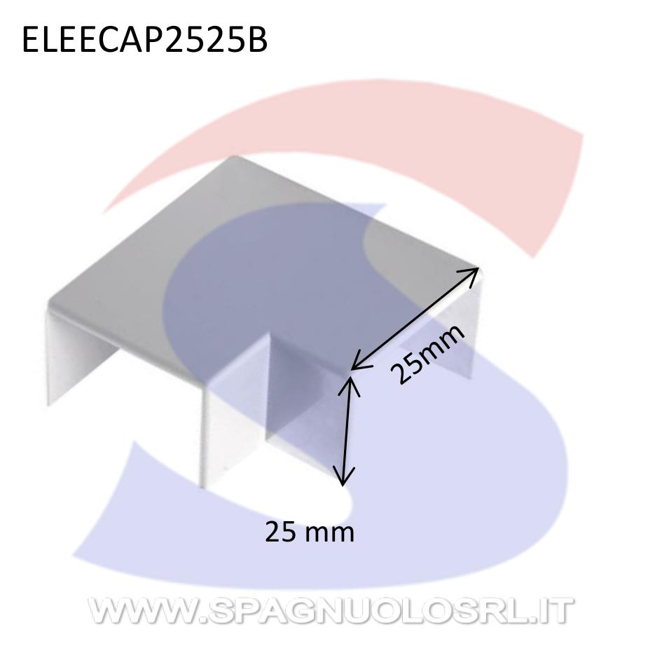 Angolo piano 25X25 Bianco RAL 9001 in PVC - ELETTROCANALI ECAP2525B
