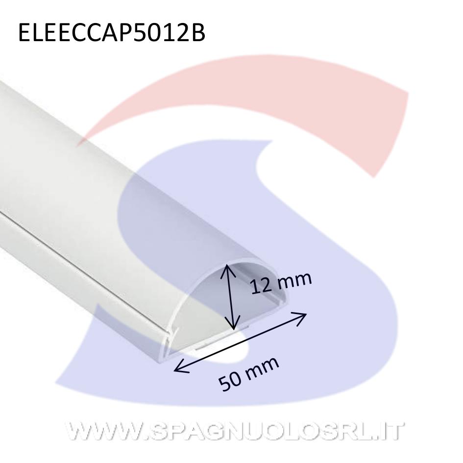 Canale a pavimento 50 x 12 mm Bianco RAL 9001 - ELETTROCANALI ECCAP5012B