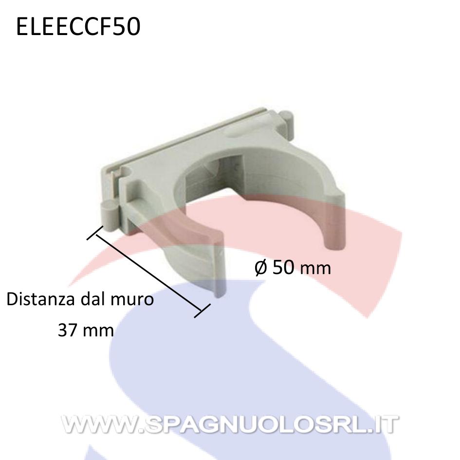Supporto a scatto in polimero per tubo Ø 50 Grigio RAL7035 - ELETTROCANALI ECCF50