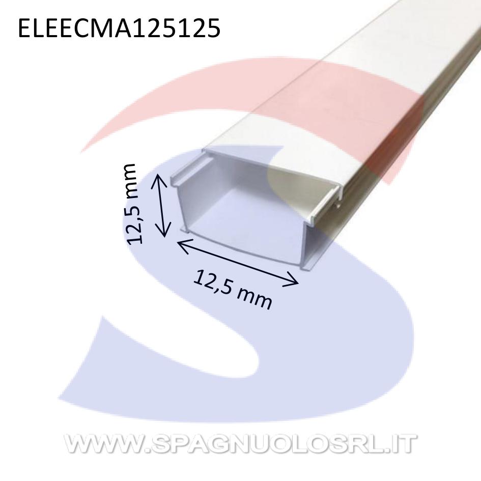 Canale portacavi 12,5 x 12,5 mm Bianco RAL 9001 - ELETTROCANALI ECMA125125