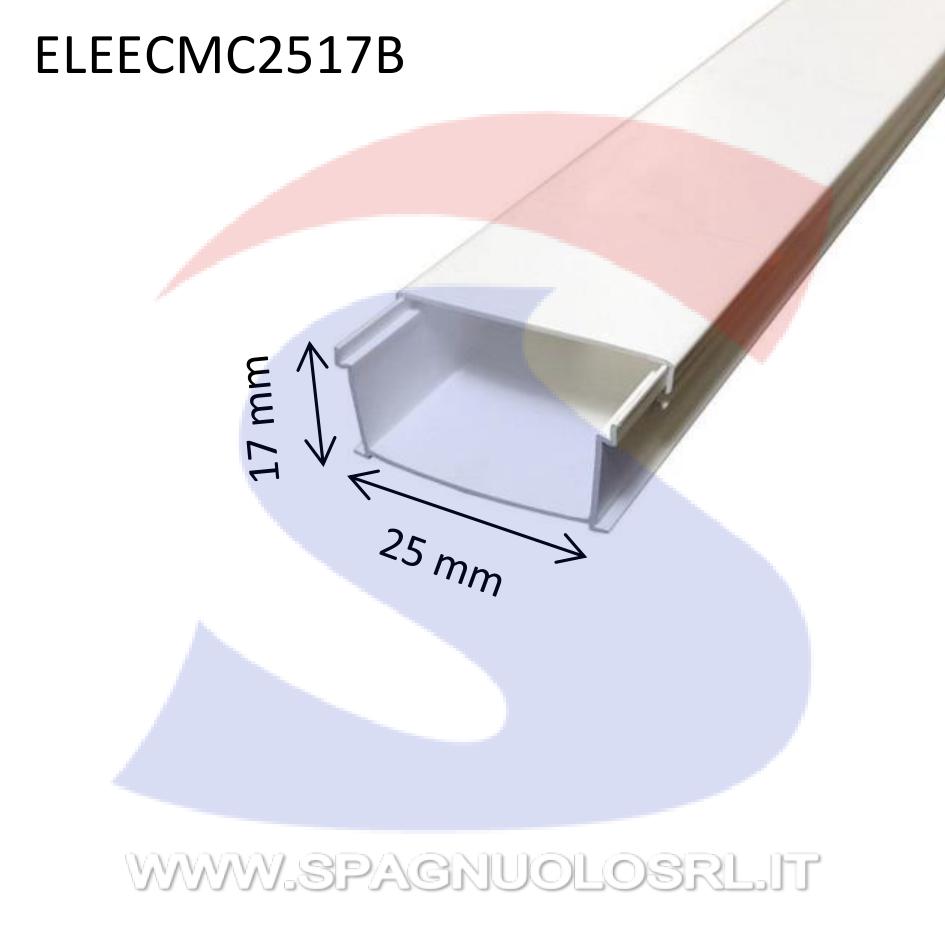 Canale portacavi 25 x 17 mm Bianco RAL 9001 - ELETTROCANALI ECMC2517B