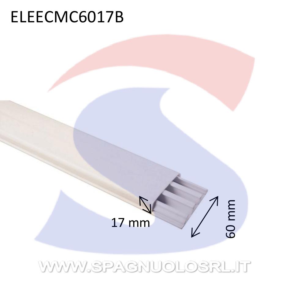 Canale portacavi 60 x 17 mm Bianco RAL 9001 - ELETTROCANALI ECMC6017B