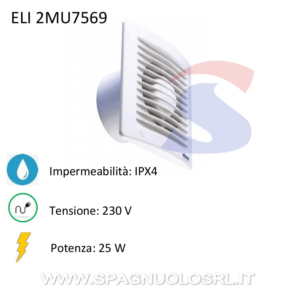 Aspiratore elicoidale extra piatto da 25 W e 230 V - ELICENT 2MU7569