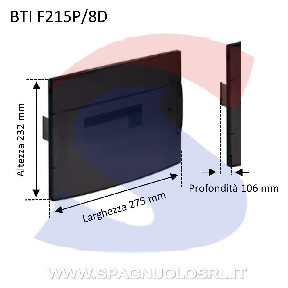 Frontalino in resina termoplastica 8 moduli fumè - BTICINO F215P/8D