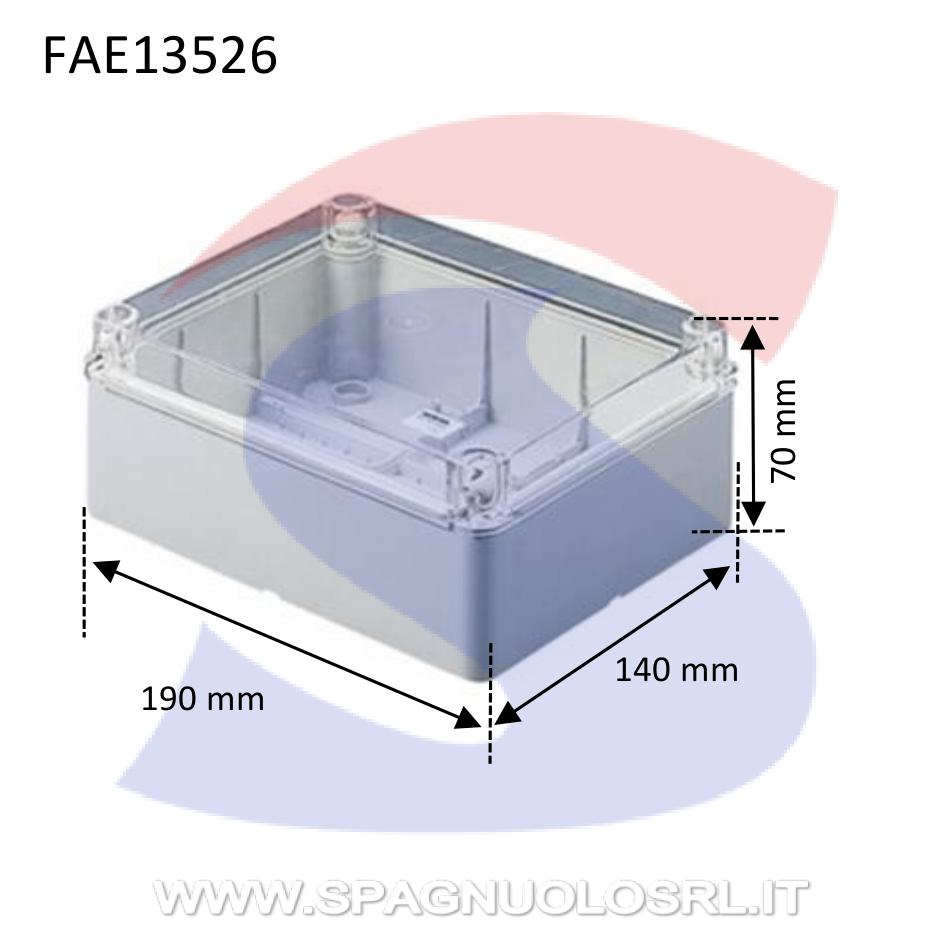 Cassetta di derivazione stagna 190 x 140 x 70 mm - FAEG 13526