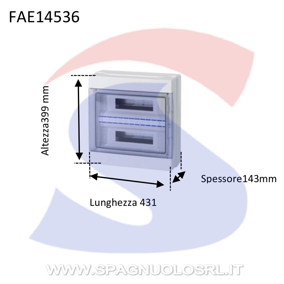 Centralino modulare da esterno 431X399x143 mm 24/36 moduli - FAEG 14536