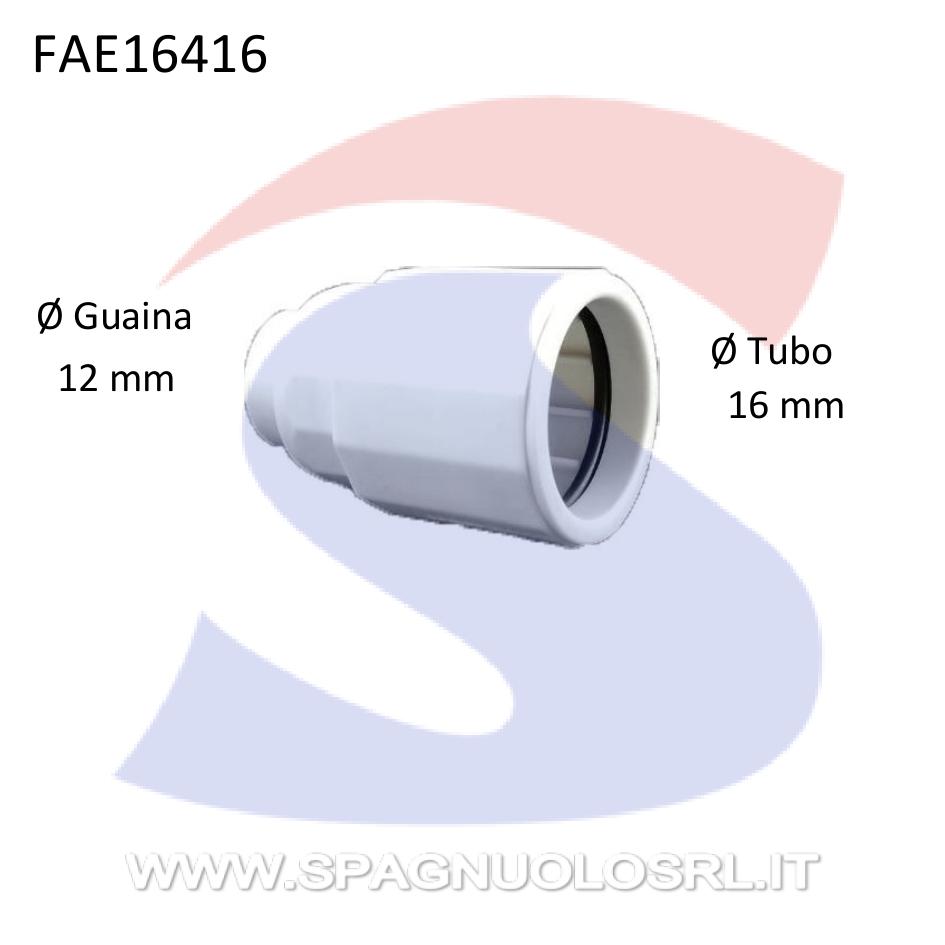 Raccordo Tubo-Guaina IP65 Ø 16-12 mm Grigio RAL7035 - FAEG 16416