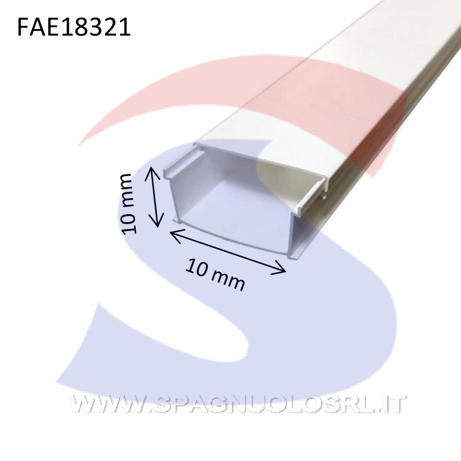 Canale portacavi 10x10 mm Bianco RAL 9010 - FAEG 18321