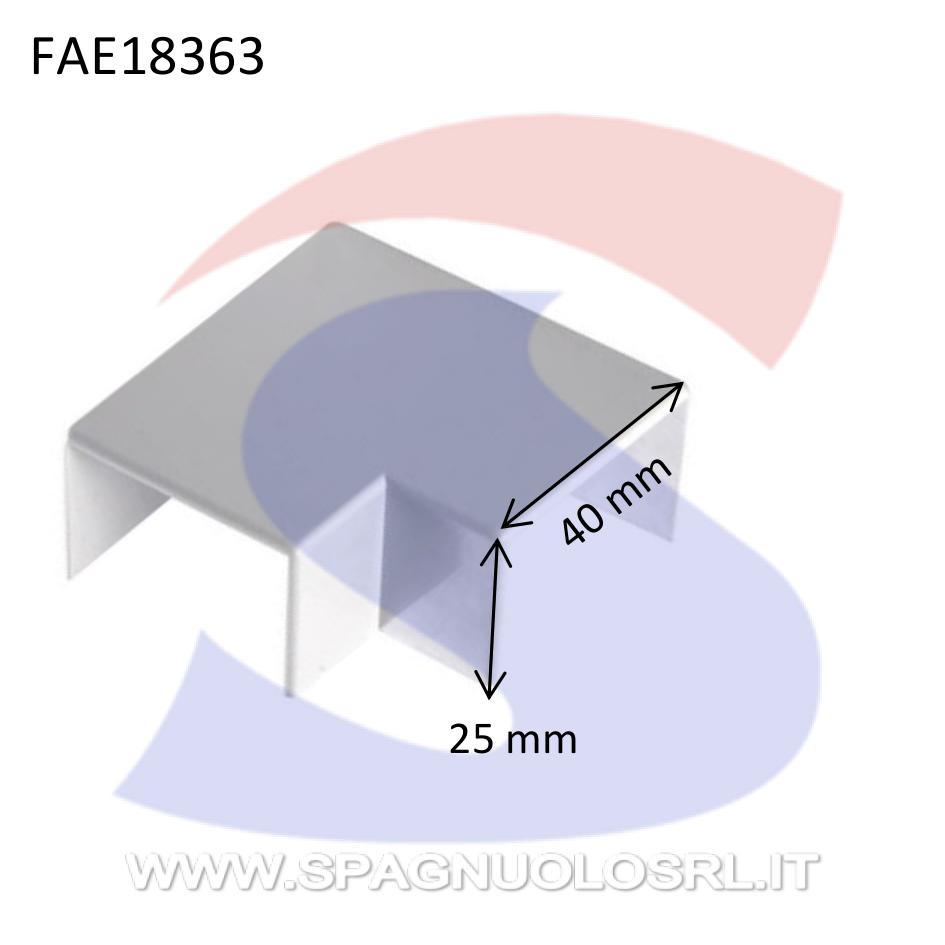 Angolo piano 40X25 Bianco RAL 9001 in PVC - FAEG 18363