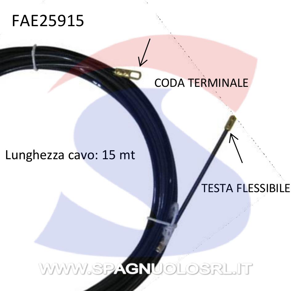 Sonda tiracavi lunga 15 mt avente Ø 4 mm, di colore Nero - FAEG 25915