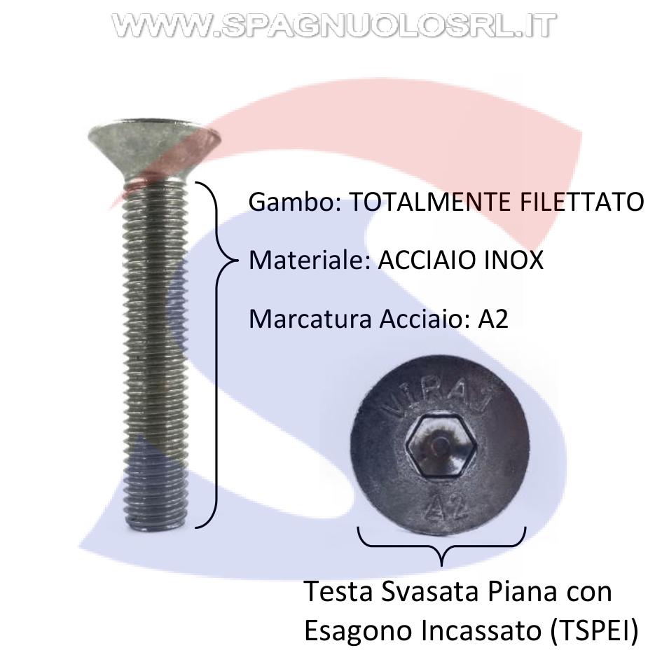 Vite TSPEI Totalmente Filettata Inox 6X40 mm - VITI VITTSPEIM06X40IN