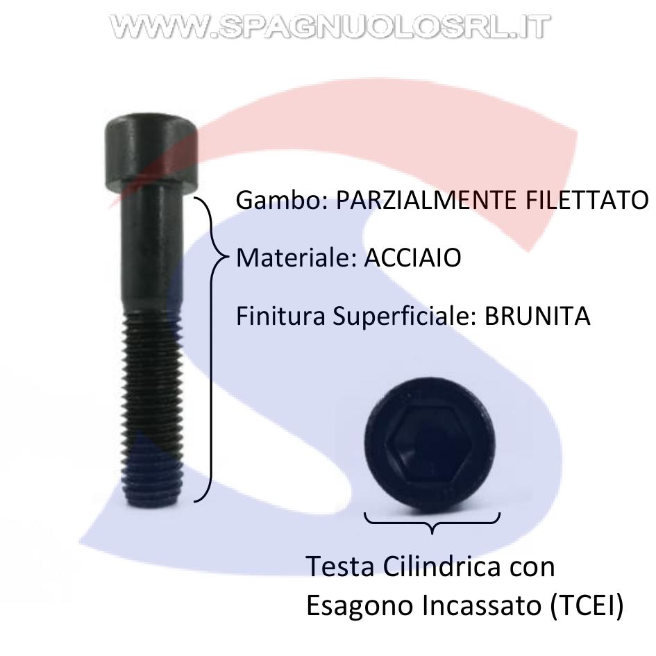 Vite TCEI 8.8 Parzialmente Filettata Brunita 16X150 mm - VITI VITTCEIM16X150