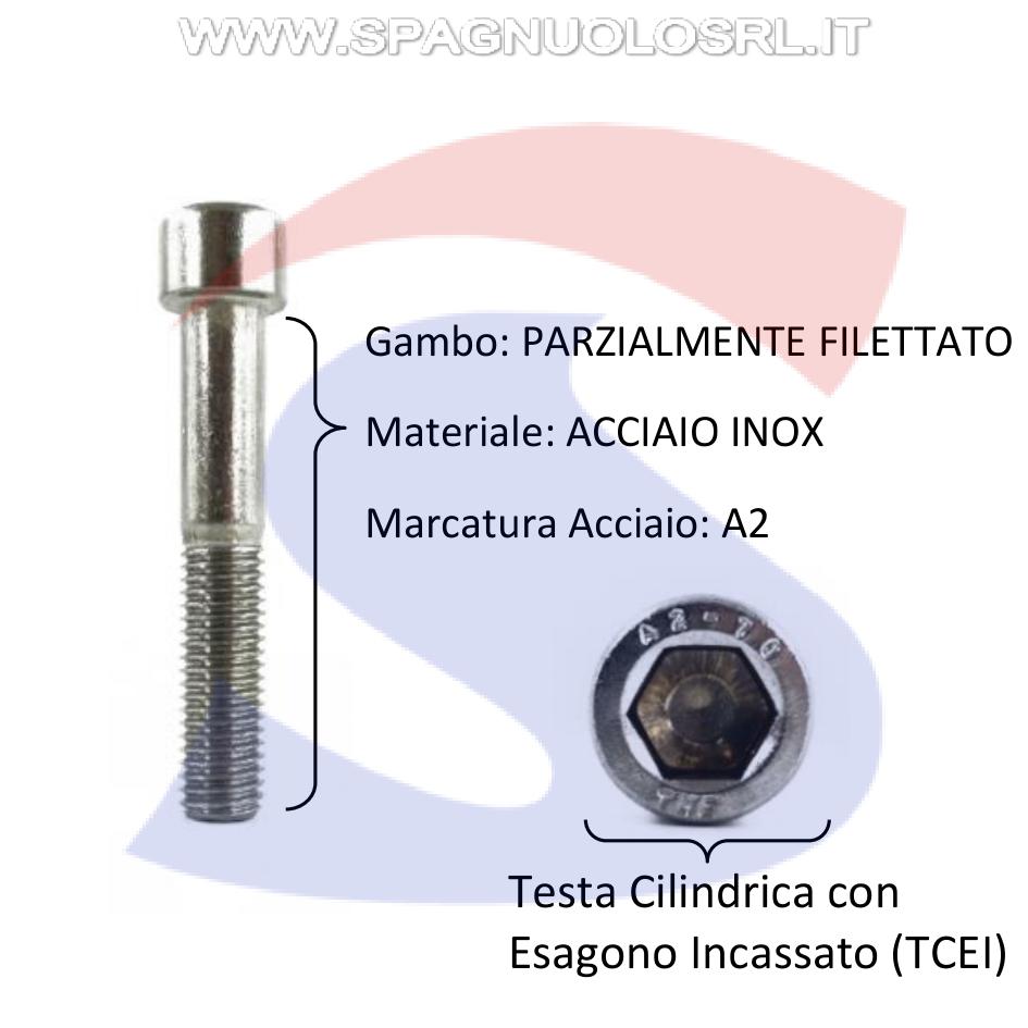 Vite TCEI Inox Parzialmente Filettata 20X90 mm - VITI VITTCEIM20X90IN
