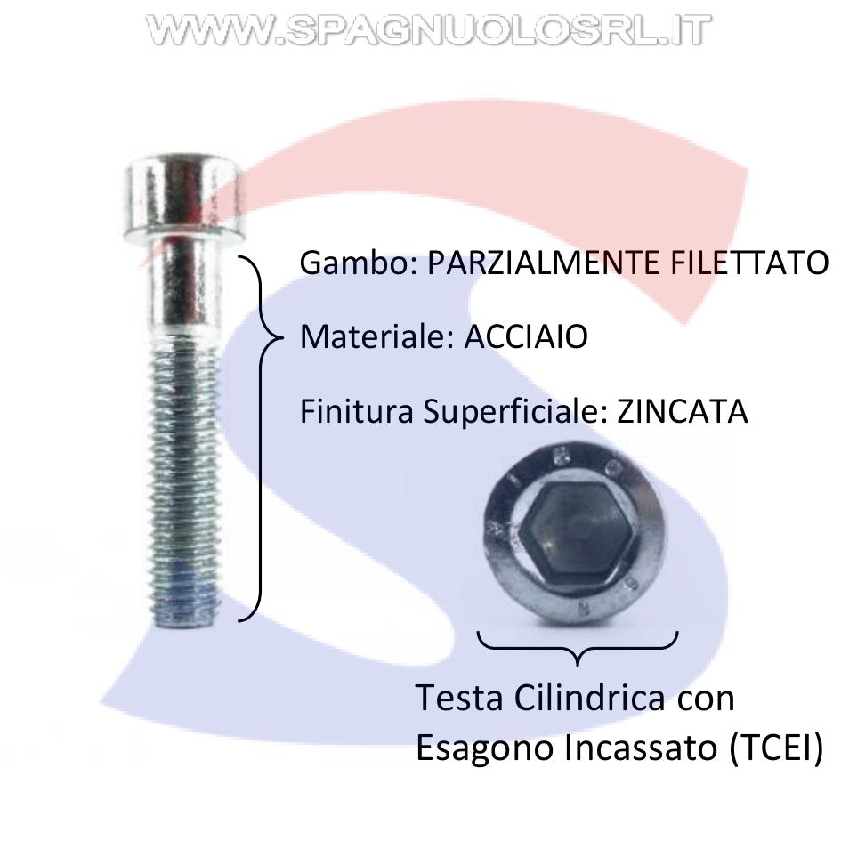 Vite TCEI 8.8 Parzialmente Filettata Zincata 5X30 mm - VITI VITTCEIZNM05X30