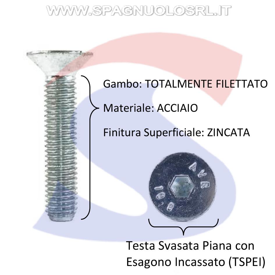 Vite TSPEI 10.9 Totalmente Filettata Zincata 6X16 mm - VITI VITTSPEIZNM06X16