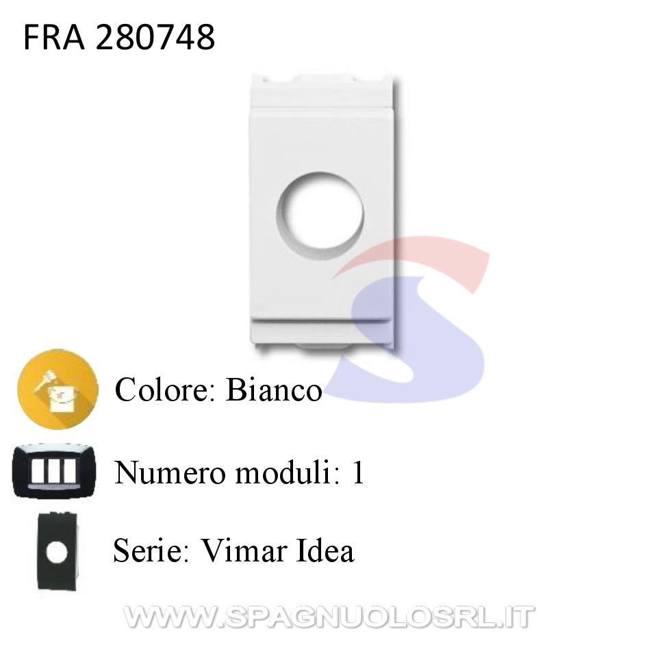 Adattatore 1 foro presa TV per serie Vimar Idea, Bianco - FRACARRO 280748