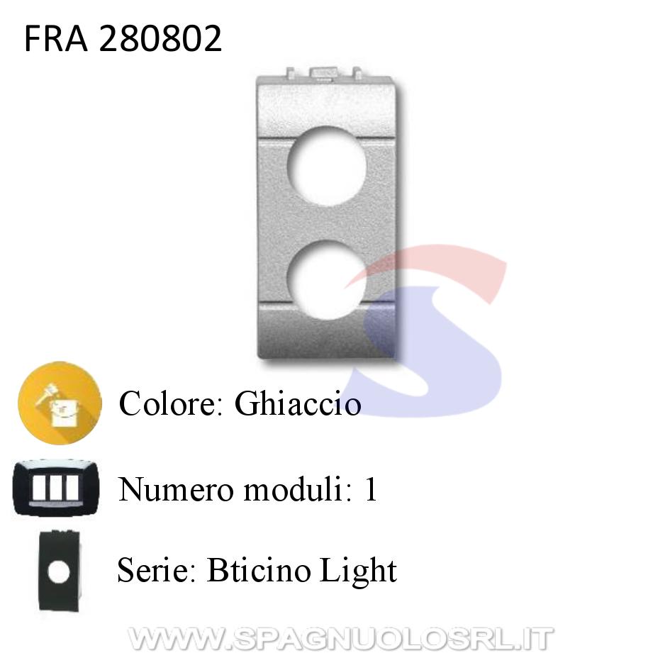 Adattatore 2 fori presa TV+Sat per serie Bticino Light - FRACARRO 280802