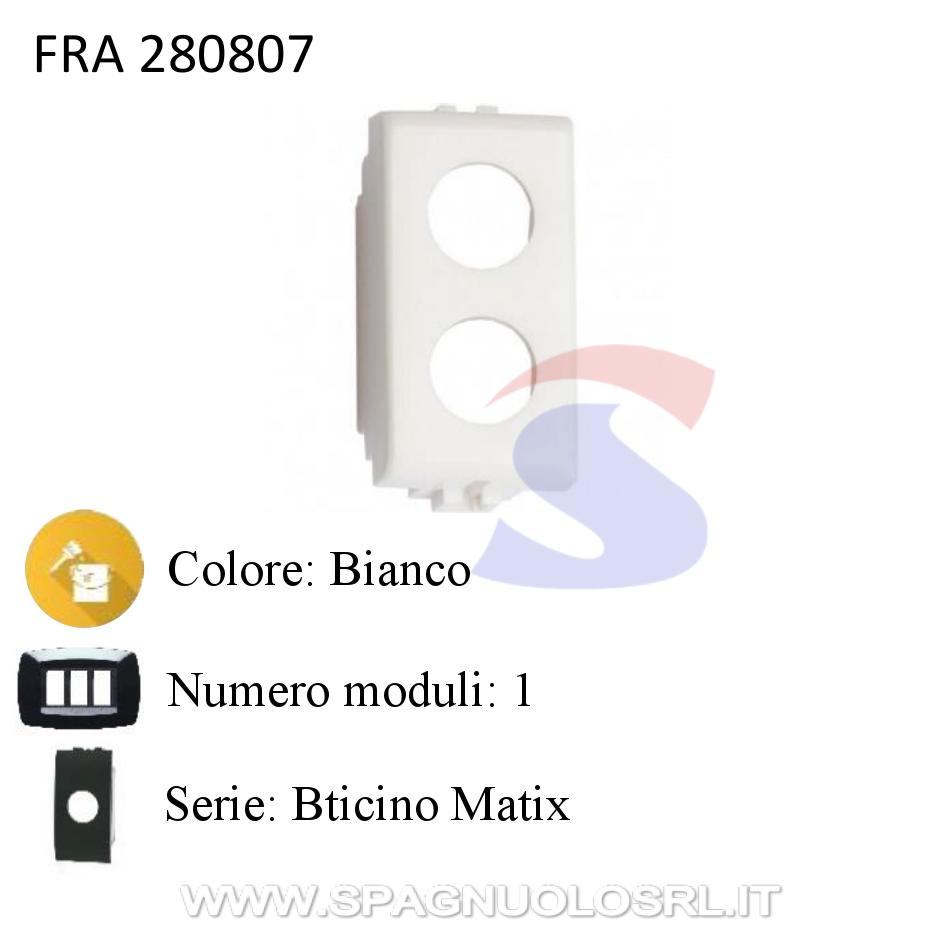 Adattatore 2 fori presa TV+Sat per serie Bticino Matix - FRACARRO 280807