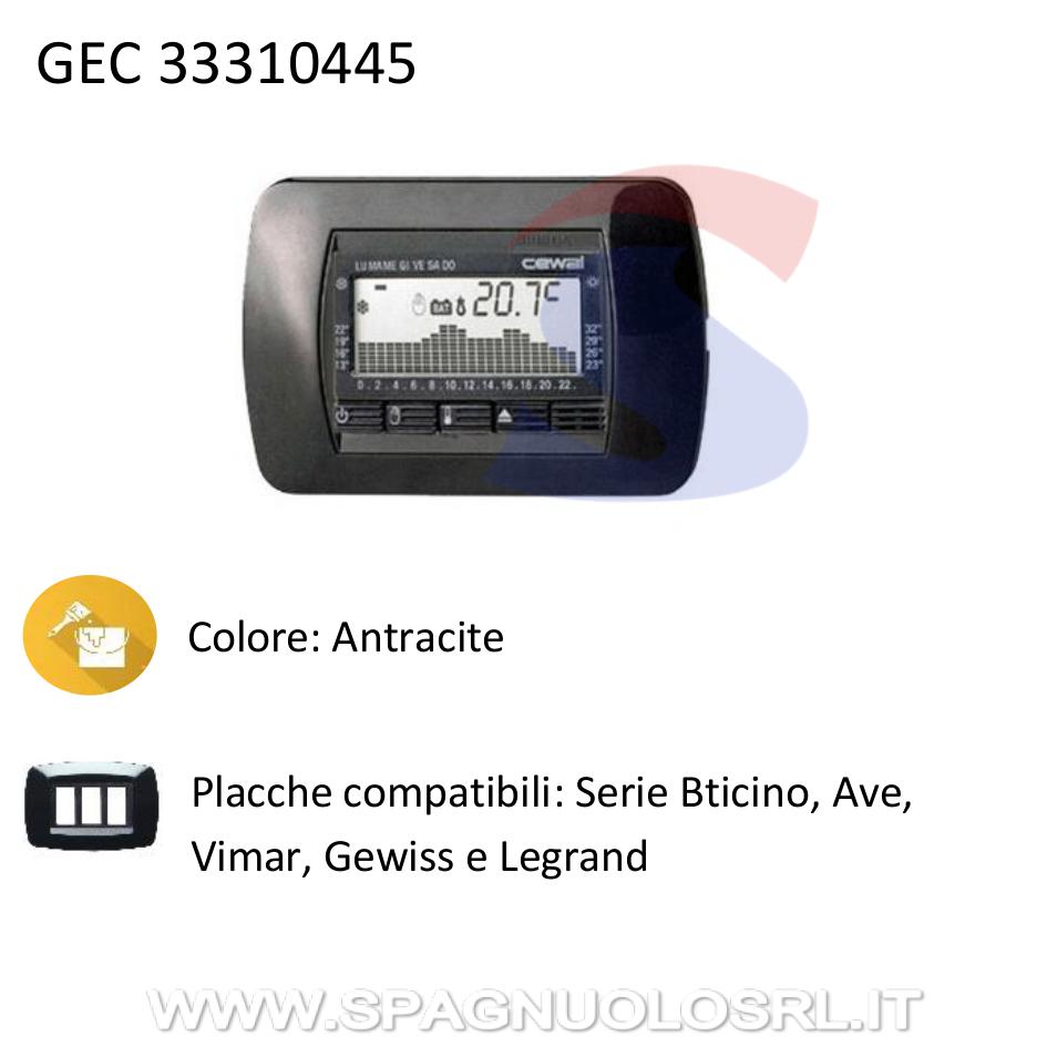 Cronotermostato da incasso, Antracite - GECA 33310445