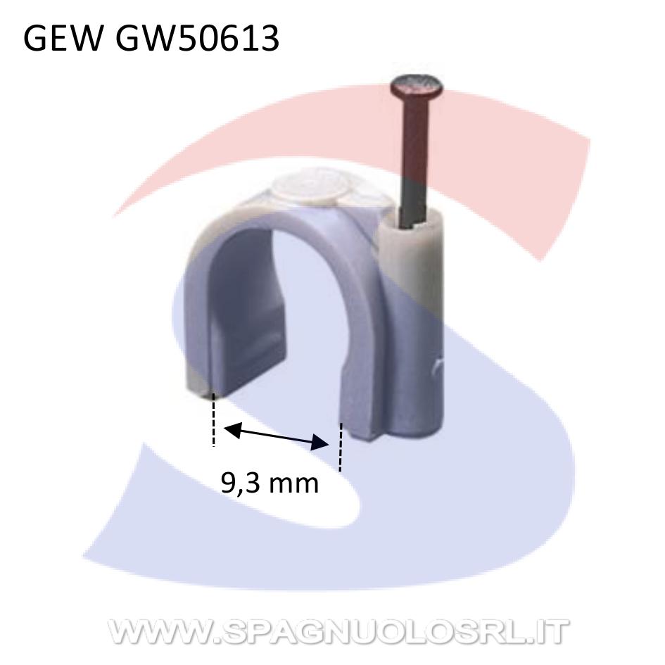 Graffetta con chiodo per cavo Ø 9-10 mm Grigio RAL7035 - GEWISS GW50613