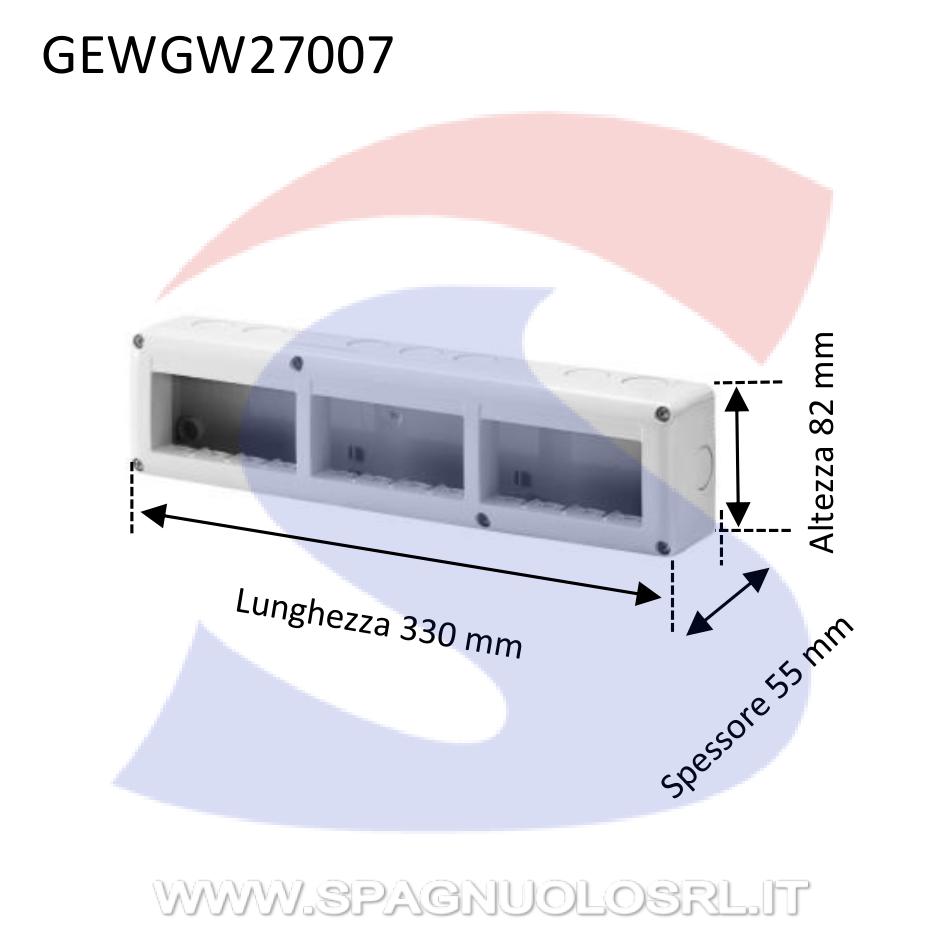 Cassetta portafrutti da esterno 330x82x55 mm 12 posti - GEWISS GW27007