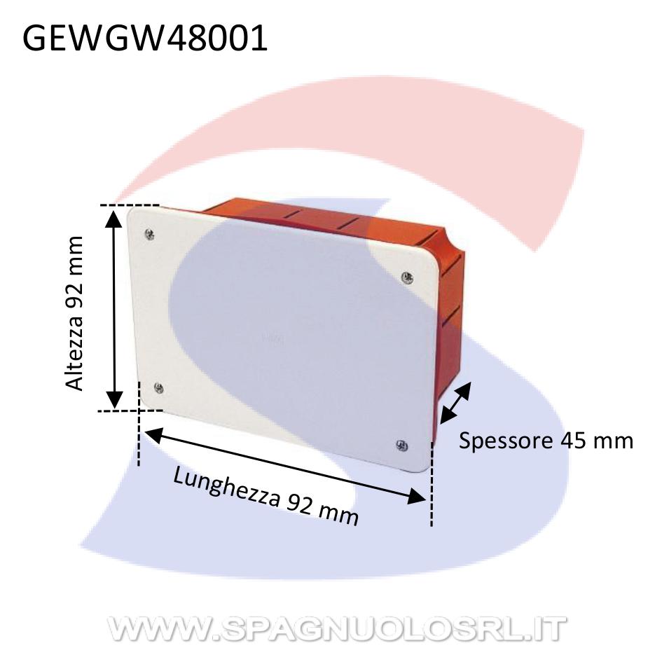 Cassetta di derivazione da incasso 92x92x45 1 moduli - GEWISS GW48001