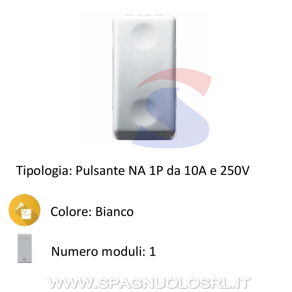 Pulsante serie "SYSTEM" NA 10A 250V, Bianco - GEWISS GW20510