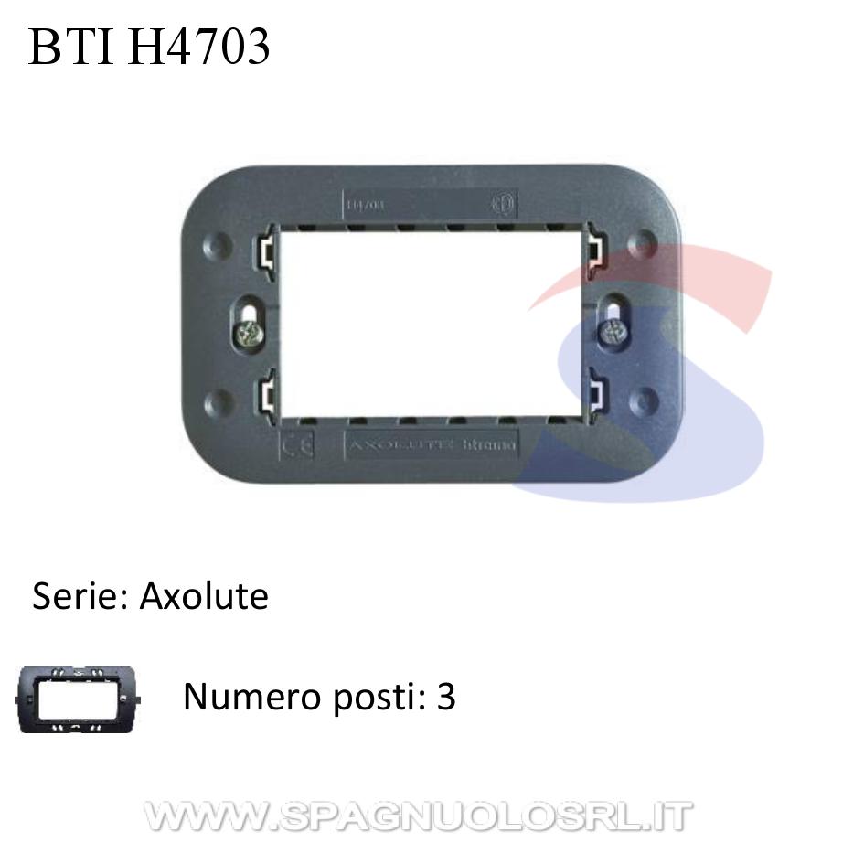 Supporto Bticino 3 moduli con viti serie "Axolute" - BTICINO H4703