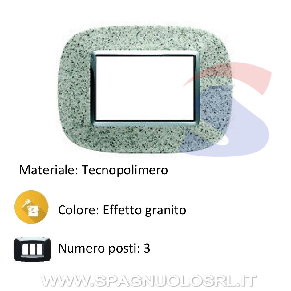 Placca 3 posti effetto granito serie Axolute - BTICINO HB4803CDK