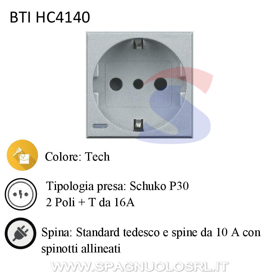 Presa Schuko P30 2P + T serie "Axolute", Tech - BTICINO HC4140