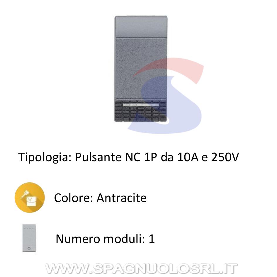 Pulsante "LIVING LIGHT" NC 1P 10A 250V, Antracite - BTICINO L4034
