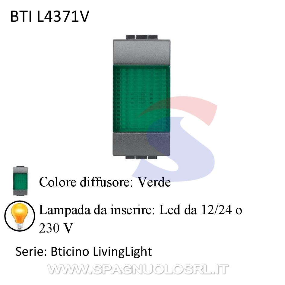 Portalampada con diffusore colore Verde serie LivingLight - BTICINO L4371V