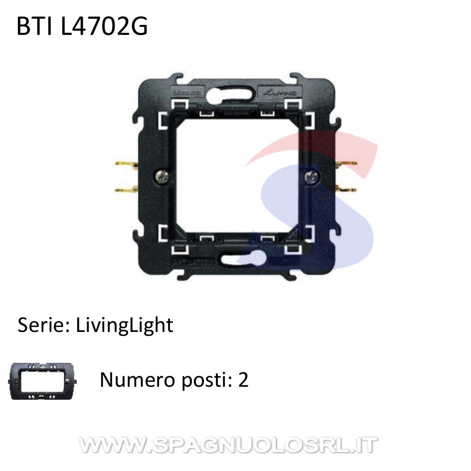 Supporto 2 moduli con graffette serie "LivingLight" - BTICINO L4702G