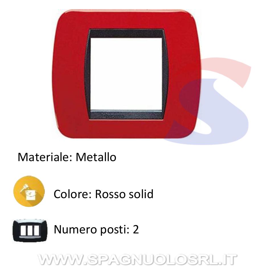 Placca 2 posti color Rosso solid serie LivingInternational - BTICINO L4802RD