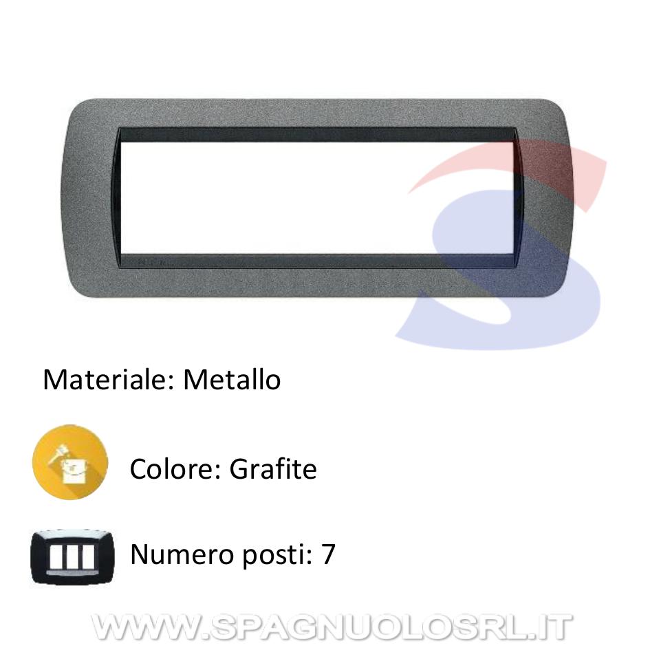 Placca 7 posti colore Grafite serie LivingInternational - BTICINO L4807GF