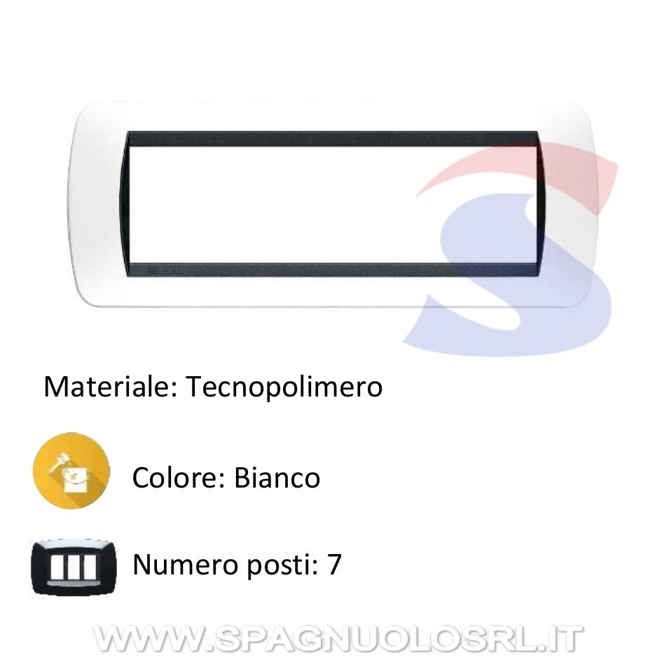 Placca 7 posti colore Bianco LivingInternational - BTICINO L4807PB