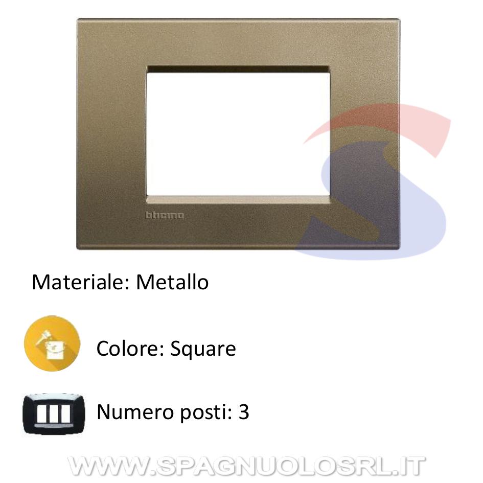 Placca 3 posti colore Square serie Livinglight - BTICINO LNA4803SQ