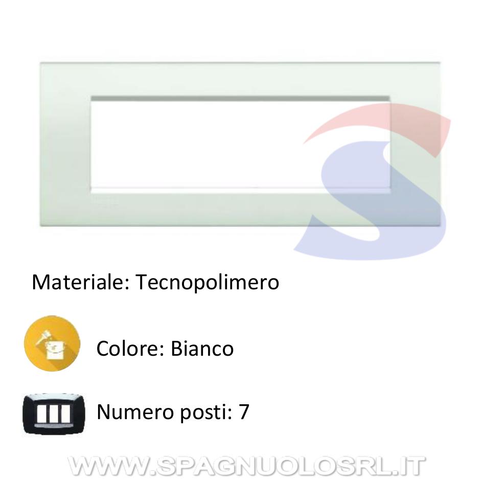Placca 7 posti colore Bianco serie Livinglight - BTICINO LNA4807BI