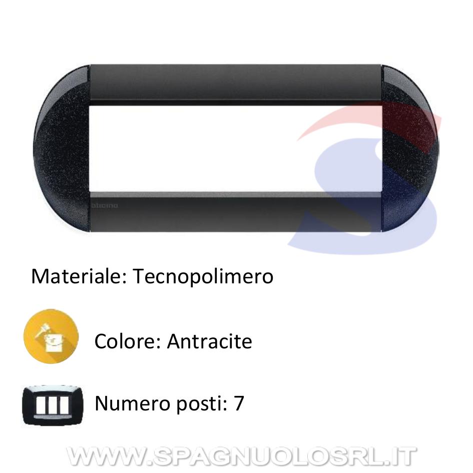 Placca 7 posti colore Antracite serie Livinglight - BTICINO LNB4807AR