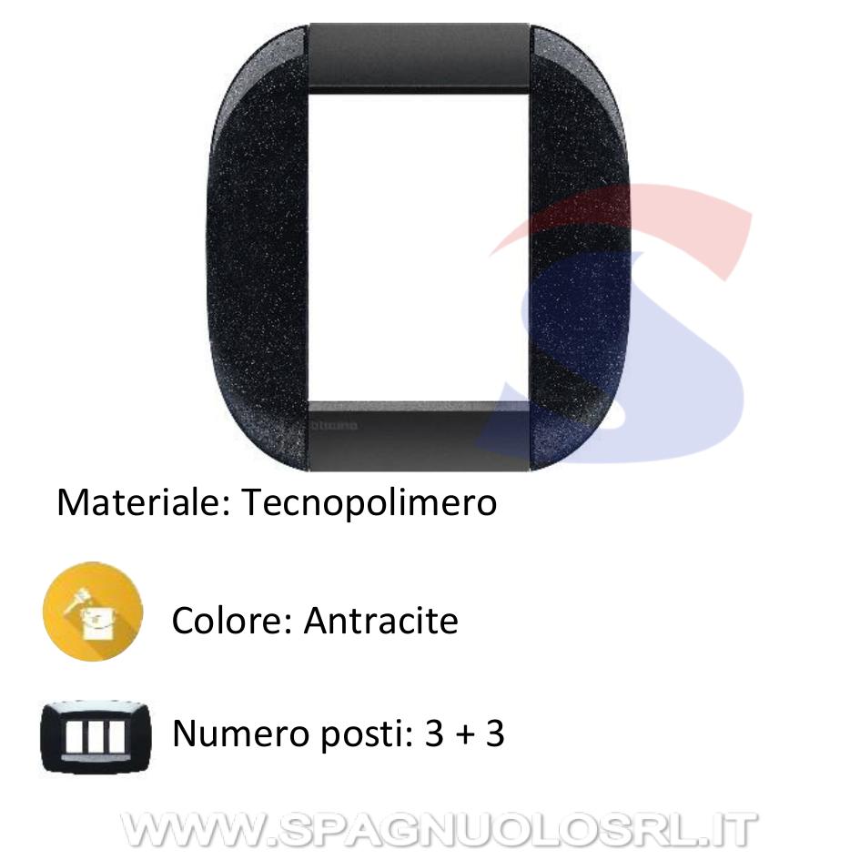 Placca 3 + 3 posti colore Antracite serie Livinglight - BTICINO LNB4826AR
