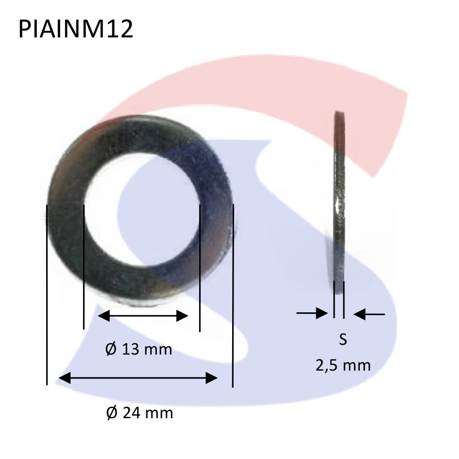 Rondella per Viti e dadi Esagonali (Piana) Inox M12 - VITI PIAINM12