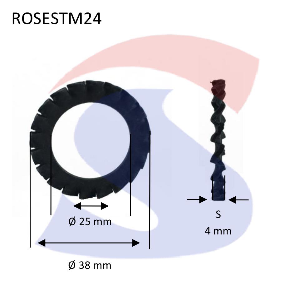 Rosetta Dentellata Esterna Brunita M24 - VITI ROSESTM24