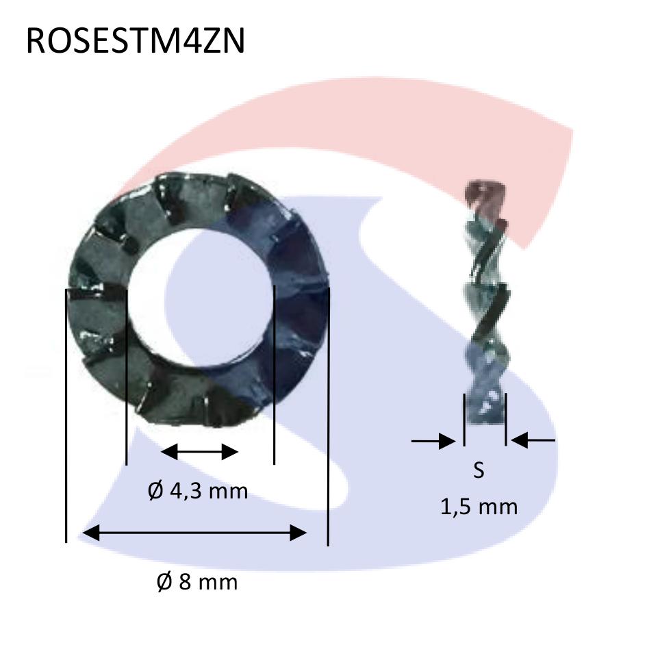 Rosetta Dentellata Esterna Zincata M4 - VITI ROSESTM4ZN