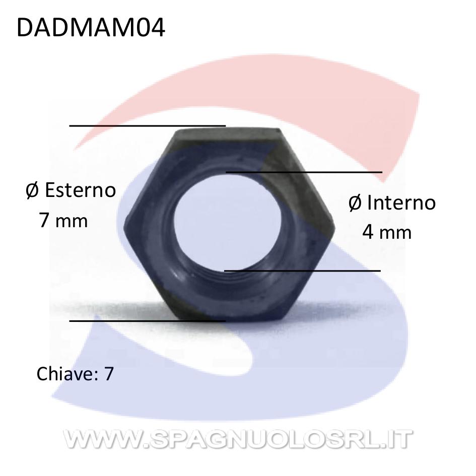 Dado Esagonale Medio Brunito Passo Grosso M4 - VITI DADMAM04